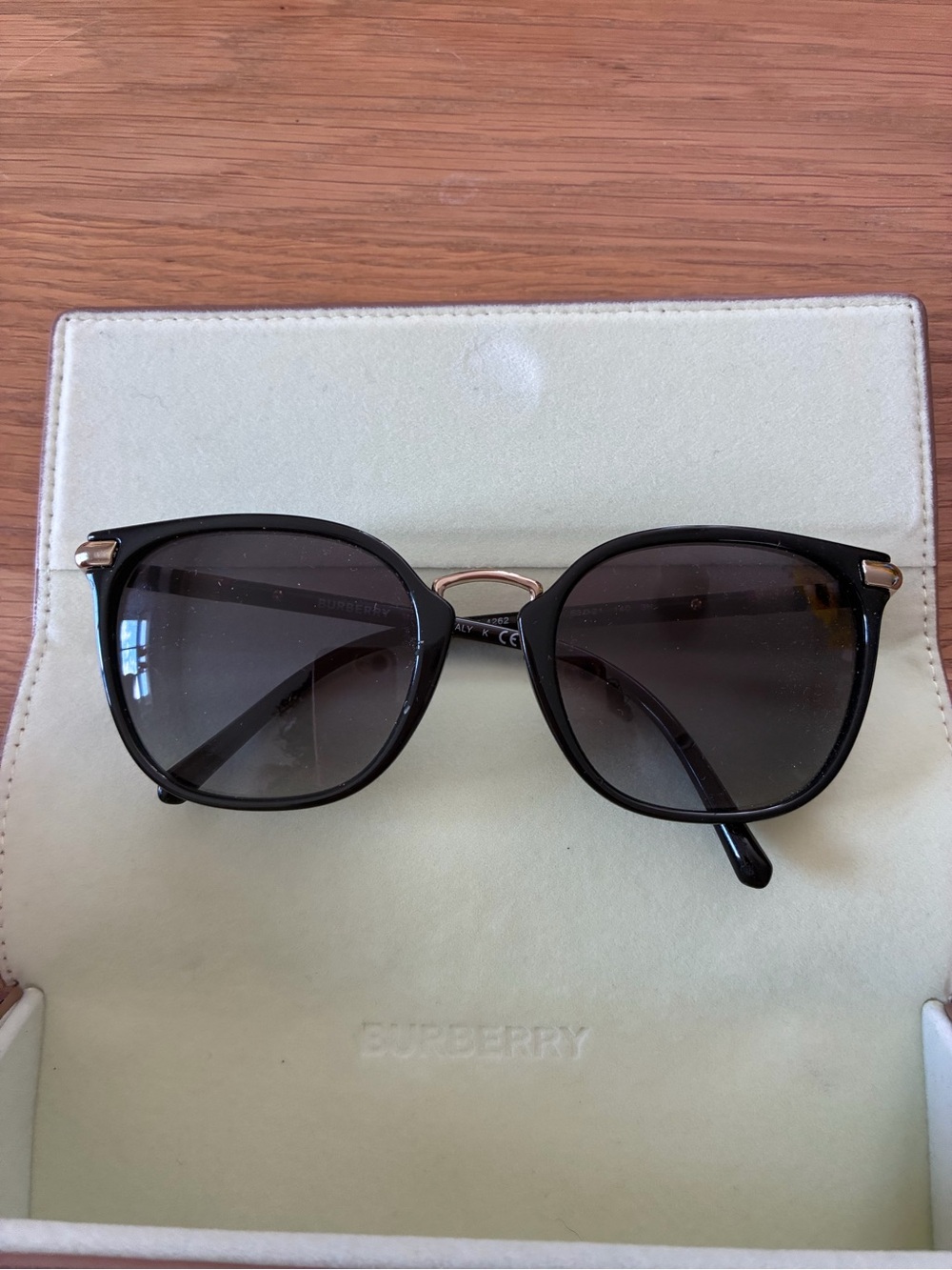 Burberry Black Sunglasses with Gold Accents
